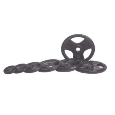 Tri-Grip Black Rubber-Coated Olympic Plate